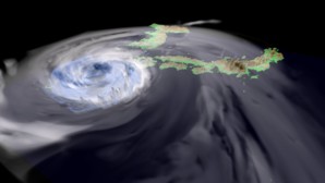 将来気候台風シミュレーション図　（出典：名古屋大学 地球水循環研究センター）
